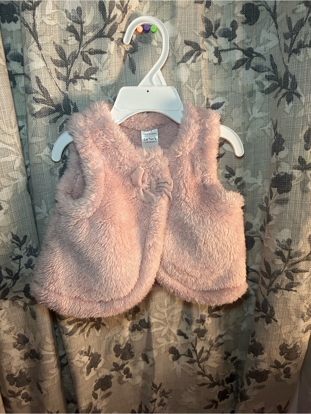 Carter's Light Pink Plush Baby Vest with Bow